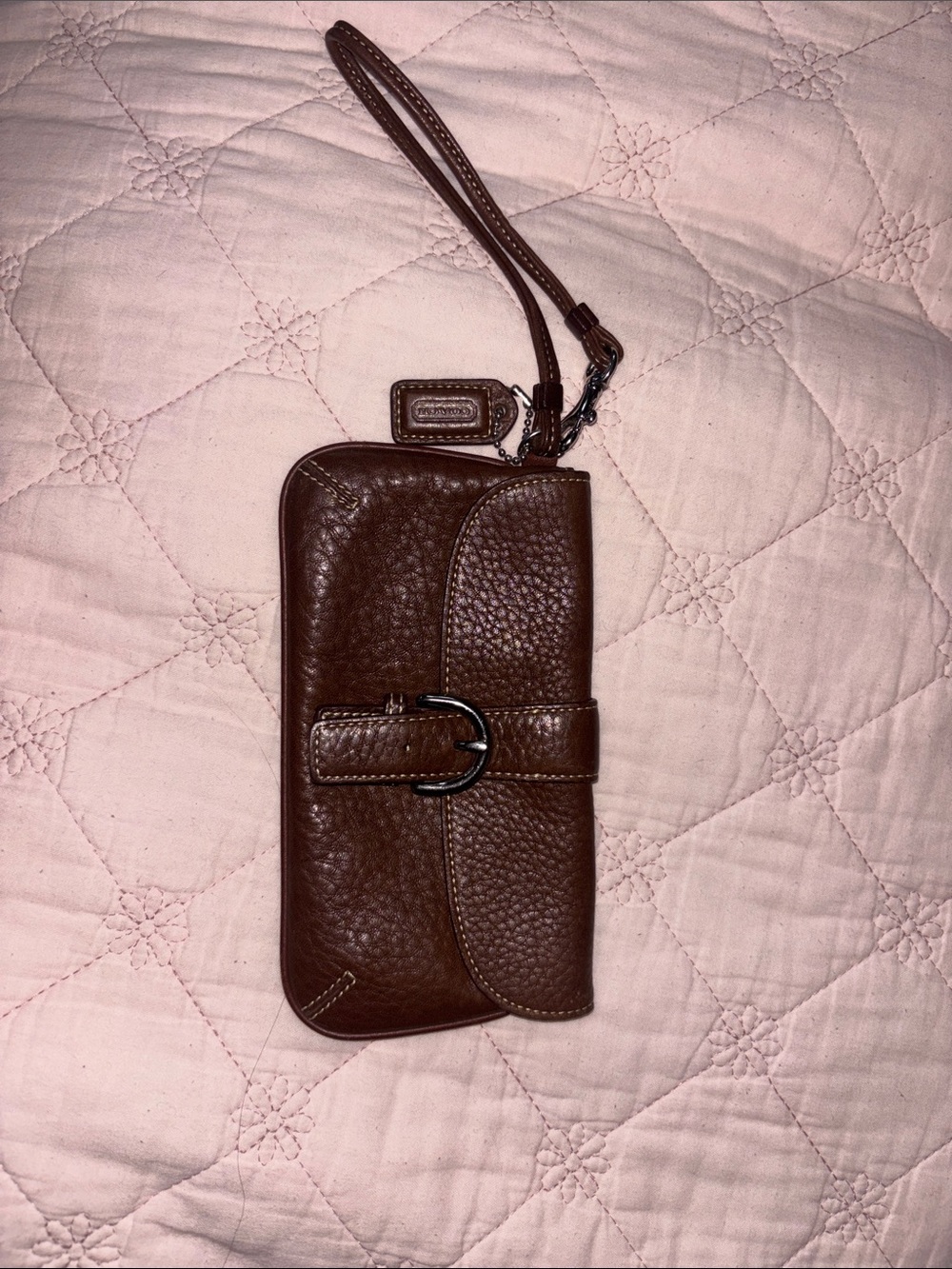 Vintage Coach Leather Wristlet- Brown
